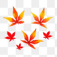 Png red maple leaf clipart, transparent background. Free public domain CC0 image.