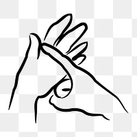 Hand gesture png sticker sign language clipart, transparent background. Free public domain CC0 image.