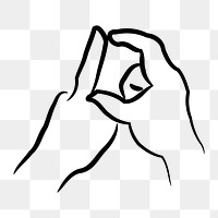 Hand gesture png sticker sign language clipart, transparent background. Free public domain CC0 image.