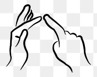 Hand gesture png sticker sign language clipart, transparent background. Free public domain CC0 image.