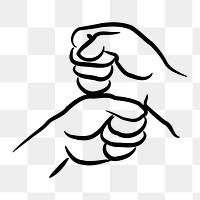 Hand gesture png sticker sign language clipart, transparent background. Free public domain CC0 image.