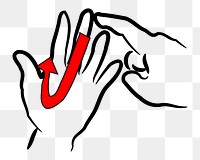 Hand gesture png sticker sign language clipart, transparent background. Free public domain CC0 image.