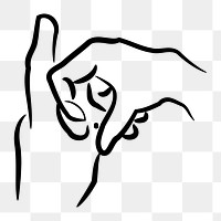 Hand gesture png sticker sign language clipart, transparent background. Free public domain CC0 image.