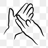 Hand gesture png sticker sign language clipart, transparent background. Free public domain CC0 image.