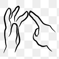 Hand gesture png sticker sign language clipart, transparent background. Free public domain CC0 image.