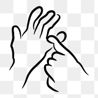 Hand gesture png sticker sign language clipart, transparent background. Free public domain CC0 image.