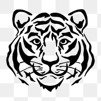 Png tiger clipart, transparent background. Free public domain CC0 image.