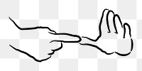 Hand gesture png sticker sign language clipart, transparent background. Free public domain CC0 image.