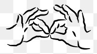 Hand gesture png sticker sign language clipart, transparent background. Free public domain CC0 image.