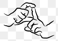 Hand gesture png sticker sign language clipart, transparent background. Free public domain CC0 image.