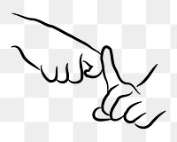 Hand gesture png sticker sign language clipart, transparent background. Free public domain CC0 image.