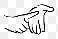 Hand gesture png sticker sign language clipart, transparent background. Free public domain CC0 image.