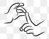 Hand gesture png sticker sign language clipart, transparent background. Free public domain CC0 image.