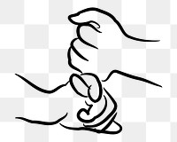 Hand gesture png sticker sign language clipart, transparent background. Free public domain CC0 image.