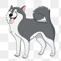 Png husky dog clipart, transparent background. Free public domain CC0 image.