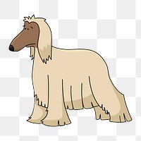 Png afghan hound dog clipart, transparent background. Free public domain CC0 image.