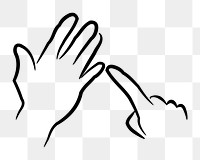 Hand gesture png sticker sign language clipart, transparent background. Free public domain CC0 image.