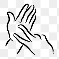 Hand gesture png sticker sign language clipart, transparent background. Free public domain CC0 image.