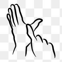 Hand gesture png sticker sign language clipart, transparent background. Free public domain CC0 image.