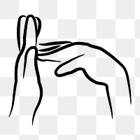 Hand gesture png sticker sign language clipart, transparent background. Free public domain CC0 image.