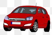 Png red car clipart, transparent background. Free public domain CC0 image.