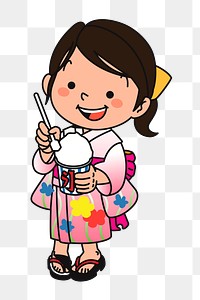 Png Japanese girl clipart, transparent background. Free public domain CC0 image.