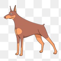 Png doberman dog clipart, transparent background. Free public domain CC0 image.