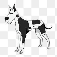 Png spotted great dane clipart, transparent background. Free public domain CC0 image.