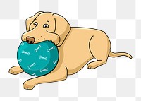 Png dog ball clipart, transparent background. Free public domain CC0 image.