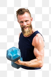 Muscular man png collage element, transparent background