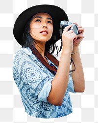 PNG young woman, collage element, transparent background