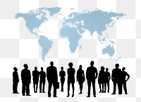 Png global business, isolated collage element, transparent background