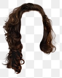 Curly png brown hair, transparent background