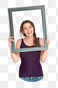 PNG young woman, collage element, transparent background