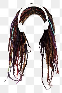 African American png braid, transparent background