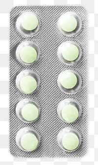 Green pills png, isolated object, transparent background