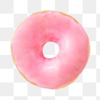 Pink donut png photo on transparent background