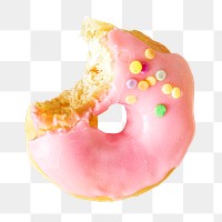 Pink donut png photo on transparent background