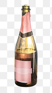 Champagne bottle png, transparent background