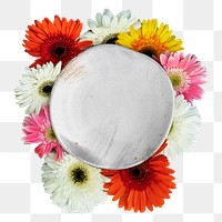 Floral plate png tableware product, transparent background