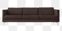 Brown couch png furniture, transparent background