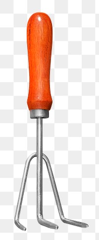 Hand cultivator png gardening tool, transparent background