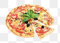 Pizza png collage element, transparent background