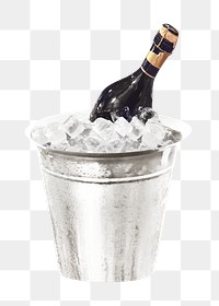 Png chilled champagne bucket, isolated image, transparent background