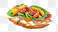 Vegetable cheese toast png, transparent background