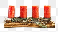 Png christmas candle, isolated image, transparent background