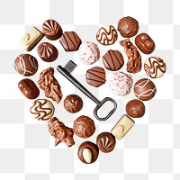 Valentine's chocolate  png collage element, transparent background