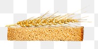 Whole wheat bread png collage element, transparent background