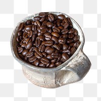 Roasted coffee beans png, transparent background