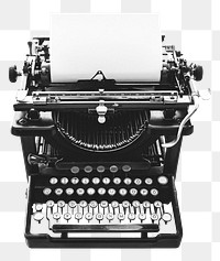 Black typewriter png, collage element, transparent background